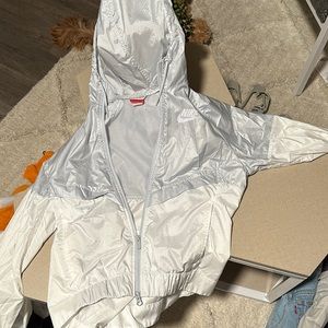 White and Grey Nike Windbreaker